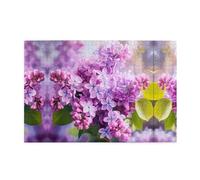 Jigsaw Puzzles1000 Piece Whjdpp Framing Lilac Flowers in Blossom Picture Educational Intellectual Wooden Puzzles, Fun Puzzles, Stress Relieving Game