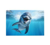 Jigsaw Puzzles1000 Piece Whjdpp Funny Dolphin Looking at You Picture Educational Intellectual Wooden Puzzles, Fun Puzzles, Stress Relieving Game