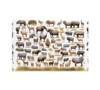 Jigsaw Puzzles1000 Piece Whjdpp Grassland Animals Pattern Educational Intellectual Wooden Puzzles, Fun Puzzles, Stress Relieving Puzzles