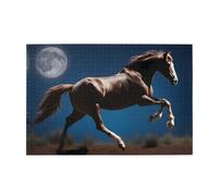 Jigsaw Puzzles1000 Piece Whjdpp Horse Under The Moon Picture Educational Intellectual Wooden Puzzles, Fun Puzzles, Stress Relieving Game