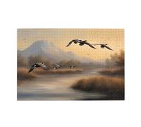 Jigsaw Puzzles1000 Piece Whjdpp Hunting Flying Wild Ducks Picture Educational Intellectual Wooden Puzzles, Fun Puzzles, Stress Relieving Game