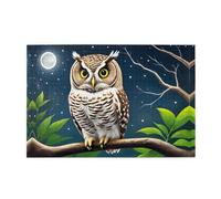 Jigsaw Puzzles1000 Piece Whjdpp Owl at Night Picture Educational Intellectual Wooden Puzzles, Fun Puzzles, Stress Relieving Game