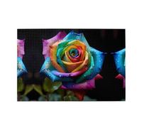 Jigsaw Puzzles1000 Piece Whjdpp Rainbow Rose Picture Educational Intellectual Wooden Puzzles, Fun Puzzles, Stress Relieving Game