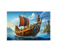 Jigsaw Puzzles1000 Piece Whjdpp Vikings Boat Picture Educational Intellectual Wooden Puzzles, Fun Puzzles, Stress Relieving Game