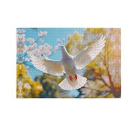 Jigsaw Puzzles1000 Piece Whjdpp White Pigeon Pattern Educational Intellectual Wooden Puzzles, Fun Puzzles, Stress Relieving Puzzles