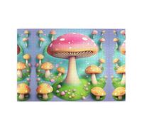 Jigsaw Puzzles1000 Piece Whjdpp Wonderful Little Mushrooms Pattern Educational Intellectual Wooden Puzzles, Fun Puzzles, Stress Relieving Puzzles