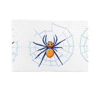 Jigsaw Puzzles1000 Piece Whjshop Blue Spider On Spider Web Prints Educational Intellectual Wooden Puzzles, Fun Puzzles, Stress Relieving Puzzles