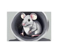 Jigsaw Puzzles1000 Piece Whjshop Mouse in The Hole Prints Educational Intellectual Wooden Puzzles, Fun Puzzles, Stress Relieving Puzzles