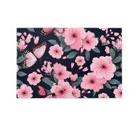 Jigsaw Puzzles1000 Piece Whjshop Pink Flowers and Butterfly Printing Quality Wooden Puzzle for Adults and Kids, Fun Puzzles, Stress Relieving Puzzles