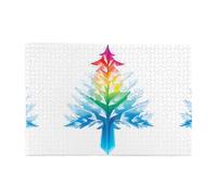 Jigsaw Puzzles1000 Piece Whjshop Rainbow Ice Christmas Tree Prints Educational Intellectual Wooden Puzzles, Fun Puzzles, Stress Relieving Puzzles