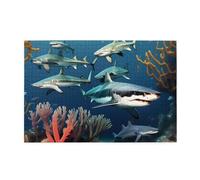 Jigsaw Puzzles1000 Piece Whjshop Sharks Under The Sea Prints Educational Intellectual Wooden Puzzles, Fun Puzzles, Stress Relieving Puzzles