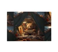 Jigsaw Puzzles1000 Piece Yyhwhjde A Little Bear Learning Knowledge Picture Educational Intellectual Wooden Puzzles, Fun Puzzles, Stress Relieving Puzzles