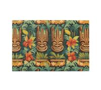 Jigsaw Puzzles1000 Piece Yyhwhjde Aloha Tiki Pattern Prints Quality Wooden Puzzle for Adults and Kids, Fun Puzzles, Stress Relieving Puzzles