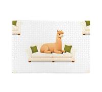 Jigsaw Puzzles1000 Piece Yyhwhjde Alpaca On The Sofa Picture Educational Intellectual Wooden Puzzles, Fun Puzzles, Stress Relieving Puzzles