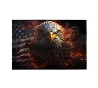 Jigsaw Puzzles1000 Piece Yyhwhjde American Flag Fire Eagle Prints Educational Intellectual Wooden Puzzles, Fun Puzzles, Stress Relieving Game