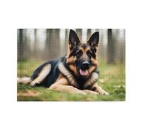 Jigsaw Puzzles1000 Piece Yyhwhjde Animal German Shepherd Prints Quality Wooden Puzzle for Adults and Kids, Fun Puzzles, Stress Relieving Puzzles