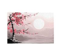 Jigsaw Puzzles1000 Piece Yyhwhjde Bamboo and Cherry Blossoms Tree Zen Pattern Quality Wooden Puzzle for Adults and Kids, Fun Puzzles, Stress Relieving Puzzles