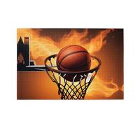 Jigsaw Puzzles1000 Piece Yyhwhjde Basketball On Fire Picture Educational Intellectual Wooden Puzzles, Fun Puzzles, Stress Relieving Puzzles