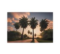 Jigsaw Puzzles1000 Piece Yyhwhjde Beautiful Palm Trees Picture Educational Intellectual Wooden Puzzles, Fun Puzzles, Stress Relieving Puzzles
