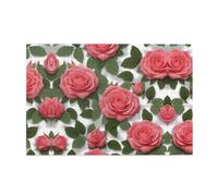 Jigsaw Puzzles1000 Piece Yyhwhjde Beautiful Pink Roses Pattern Quality Wooden Puzzle for Adults and Kids, Fun Puzzles, Stress Relieving Puzzles