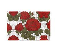 Jigsaw Puzzles1000 Piece Yyhwhjde Beautiful Red Roses Pattern Quality Wooden Puzzle for Adults and Kids, Fun Puzzles, Stress Relieving Puzzles