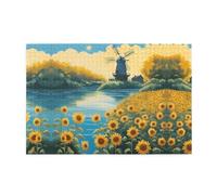 Jigsaw Puzzles1000 Piece Yyhwhjde Beautiful Sunflower Pattern Quality Wooden Puzzle for Adults and Kids, Fun Puzzles, Stress Relieving Puzzles