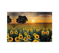 Jigsaw Puzzles1000 Piece Yyhwhjde Beautiful Sunflower Sea Pattern Quality Wooden Puzzle for Adults and Kids, Fun Puzzles, Stress Relieving Puzzles
