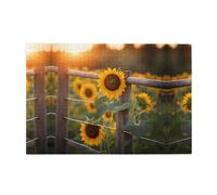 Jigsaw Puzzles1000 Piece Yyhwhjde Beautiful Yellow Sunflowers Pattern Quality Wooden Puzzle for Adults and Kids, Fun Puzzles, Stress Relieving Puzzles