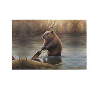 Jigsaw Puzzles1000 Piece Yyhwhjde Beaver Working Prints Quality Wooden Puzzle for Adults and Kids, Fun Puzzles, Stress Relieving Puzzles