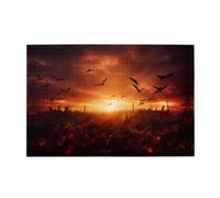 Jigsaw Puzzles1000 Piece Yyhwhjde Birds in The Dark Sky Pattern Quality Wooden Puzzle for Adults and Kids, Fun Puzzles, Stress Relieving Puzzles
