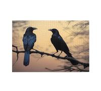 Jigsaw Puzzles1000 Piece Yyhwhjde Black Crow Birds Pattern Quality Wooden Puzzle for Adults and Kids, Fun Puzzles, Stress Relieving Puzzles