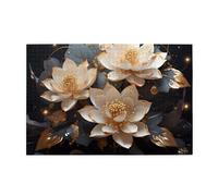 Jigsaw Puzzles1000 Piece Yyhwhjde Bohemian Golden Lotus Prints Educational Intellectual Wooden Puzzles, Fun Puzzles, Stress Relieving Game