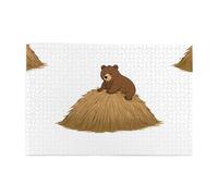 Jigsaw Puzzles1000 Piece Yyhwhjde Brown Bear in The Haystack Picture Educational Intellectual Wooden Puzzles, Fun Puzzles, Stress Relieving Puzzles