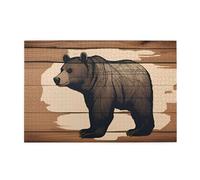 Jigsaw Puzzles1000 Piece Yyhwhjde Cartoon Black Bear Prints Educational Intellectual Wooden Puzzles, Fun Puzzles, Stress Relieving Game