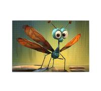 Jigsaw Puzzles1000 Piece Yyhwhjde Cartoon Dragonfly Pattern Quality Wooden Puzzle for Adults and Kids, Fun Puzzles, Stress Relieving Puzzles