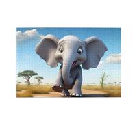 Jigsaw Puzzles1000 Piece Yyhwhjde Cartoon Elephant Pattern Quality Wooden Puzzle for Adults and Kids, Fun Puzzles, Stress Relieving Puzzles