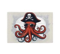 Jigsaw Puzzles1000 Piece Yyhwhjde Cartoon Sailing Pirate Octopus Prints Quality Wooden Puzzle for Adults and Kids, Fun Puzzles, Stress Relieving Puzzles