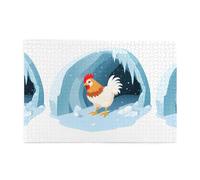 Jigsaw Puzzles1000 Piece Yyhwhjde Chicken in The Snow Cave Prints Quality Wooden Puzzle for Adults and Kids, Fun Puzzles, Stress Relieving Puzzles