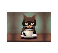 Jigsaw Puzzles1000 Piece Yyhwhjde Coffee Cats Drink Coffee Prints Quality Wooden Puzzle for Adults and Kids, Fun Puzzles, Stress Relieving Puzzles