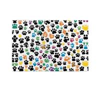 Jigsaw Puzzles1000 Piece Yyhwhjde Colorful Dog Paw Print Black Picture Educational Intellectual Wooden Puzzles, Fun Puzzles, Stress Relieving Puzzles