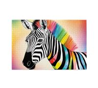 Jigsaw Puzzles1000 Piece Yyhwhjde Colorful Rainbow Zebra Prints Educational Intellectual Wooden Puzzles, Fun Puzzles, Stress Relieving Game