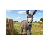Jigsaw Puzzles1000 Piece Yyhwhjde Cute Donkey Prints Educational Intellectual Wooden Puzzles, Fun Puzzles, Stress Relieving Game