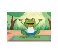 Jigsaw Puzzles1000 Piece Yyhwhjde Cute Funny Frog Doing Yoga Prints Educational Intellectual Wooden Puzzles, Fun Puzzles, Stress Relieving Game