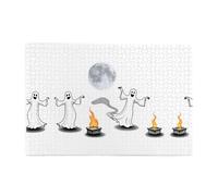 Jigsaw Puzzles1000 Piece Yyhwhjde Dancing Ghost Pattern Quality Wooden Puzzle for Adults and Kids, Fun Puzzles, Stress Relieving Puzzles