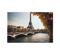 Jigsaw Puzzles1000 Piece Yyhwhjde Eiffel Tower Love Paris Picture Educational Intellectual Wooden Puzzles, Fun Puzzles, Stress Relieving Puzzles