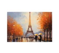 Jigsaw Puzzles1000 Piece Yyhwhjde Eiffel Tower Paris Painting Prints Educational Intellectual Wooden Puzzles, Fun Puzzles, Stress Relieving Game