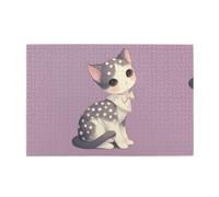 Jigsaw Puzzles1000 Piece Yyhwhjde Elegant Polka Dot Kitten Picture Educational Intellectual Wooden Puzzles, Fun Puzzles, Stress Relieving Puzzles