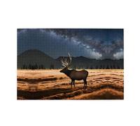 Jigsaw Puzzles1000 Piece Yyhwhjde Elk in The Meadow Picture Educational Intellectual Wooden Puzzles, Fun Puzzles, Stress Relieving Puzzles