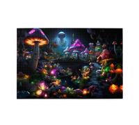 Jigsaw Puzzles1000 Piece Yyhwhjde Fantasy Mushroom Forest Prints Quality Wooden Puzzle for Adults and Kids, Fun Puzzles, Stress Relieving Puzzles