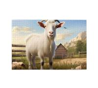 Jigsaw Puzzles1000 Piece Yyhwhjde Farm Animal Goat Prints Educational Intellectual Wooden Puzzles, Fun Puzzles, Stress Relieving Game